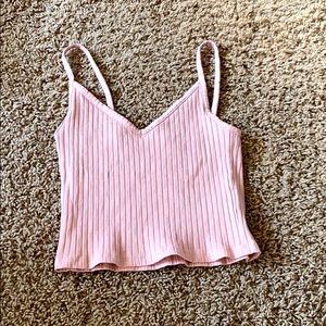 Cropped pink tank top